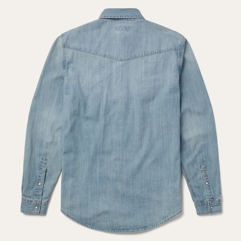 Long-Sleeved Denim Shirt Blue | Stetson Men