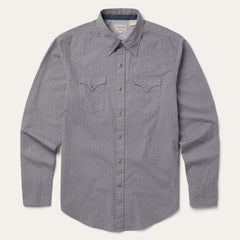 Diamond Print Western Shirt Grey | Stetson Men