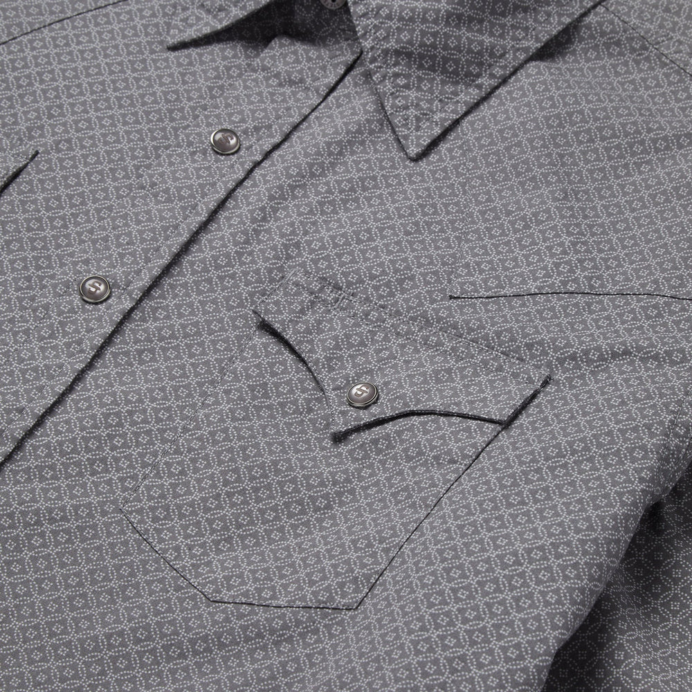 Diamond Print Western Shirt Grey | Stetson Men