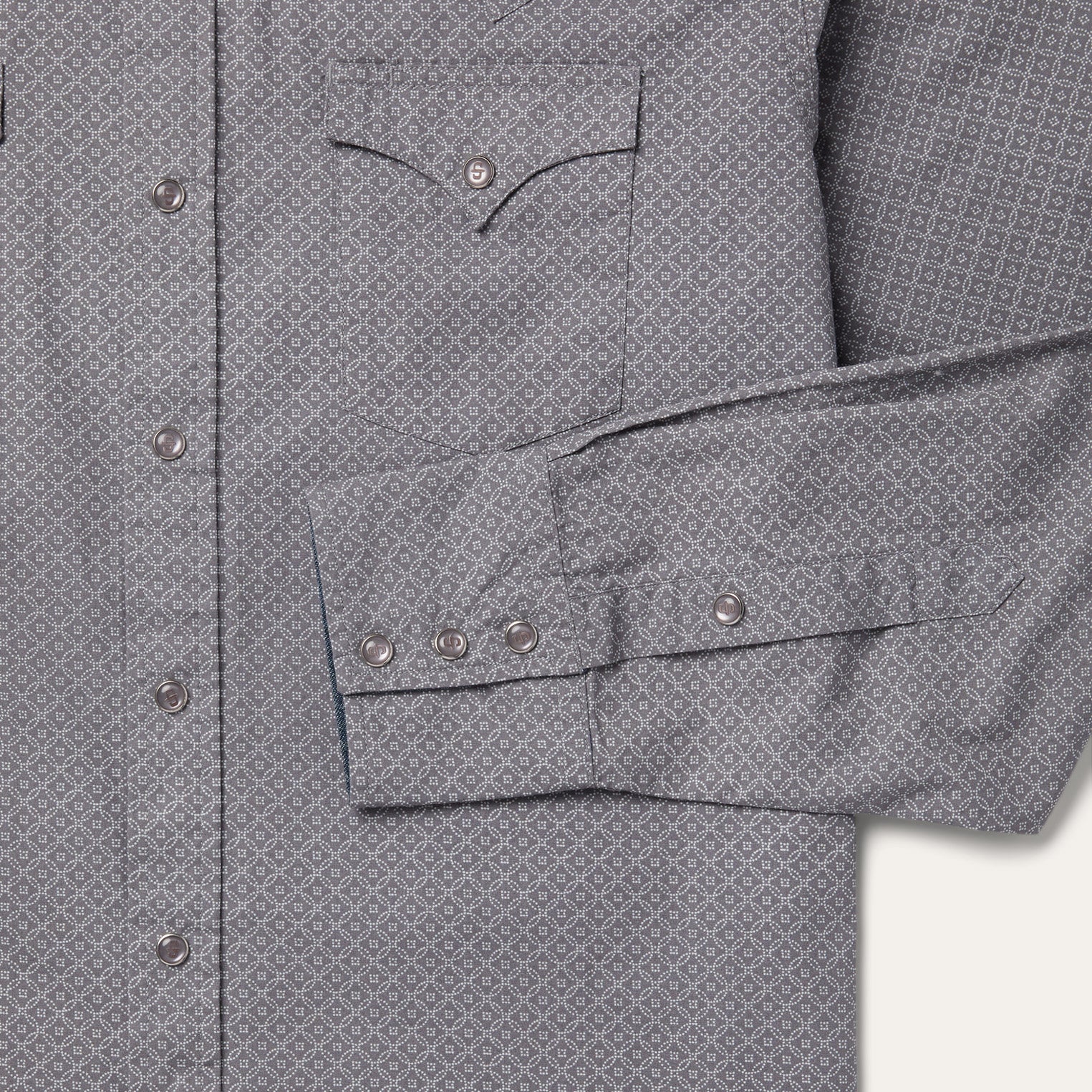 Diamond Print Western Shirt Grey | Stetson Men