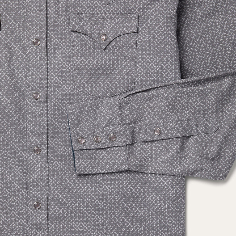 Diamond Print Western Shirt Grey | Stetson Men
