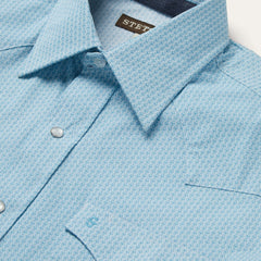 Geo Western Shirt Blue | Stetson Men