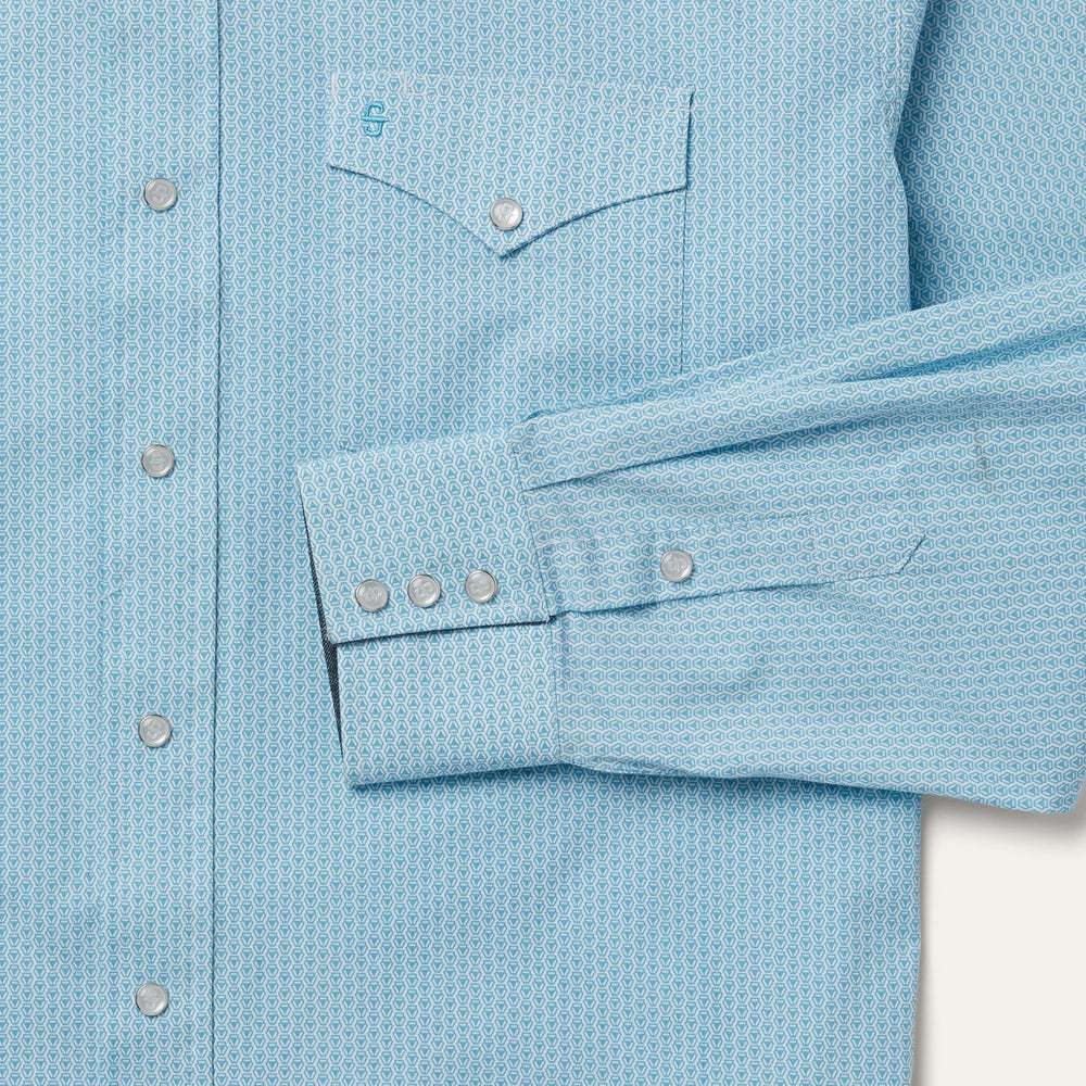 Geo Western Shirt Blue | Stetson Men