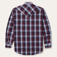 Good Luck Plaid Western Shirt Wine | Stetson Men