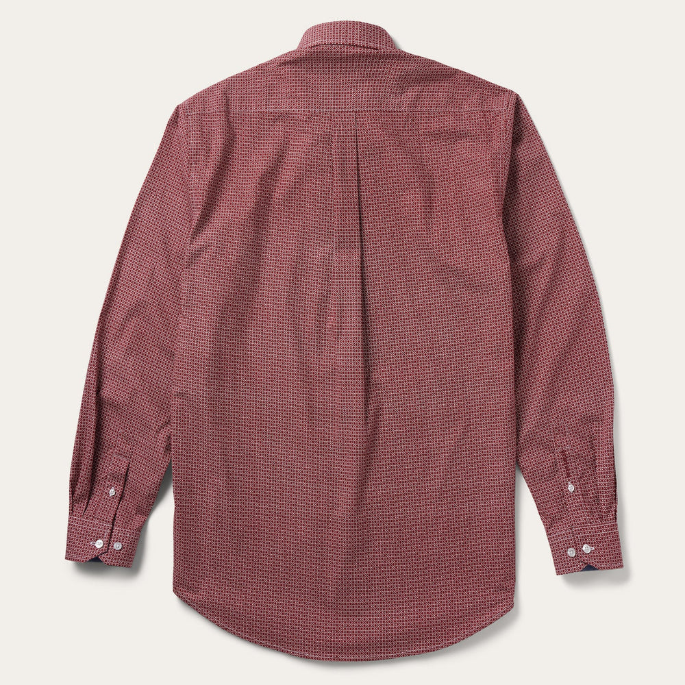 Micro Print Button-Front Shirt Red | Stetson Men