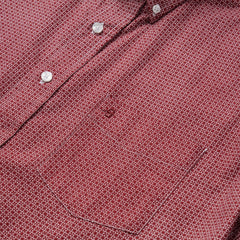 Micro Print Button-Front Shirt Red | Stetson Men
