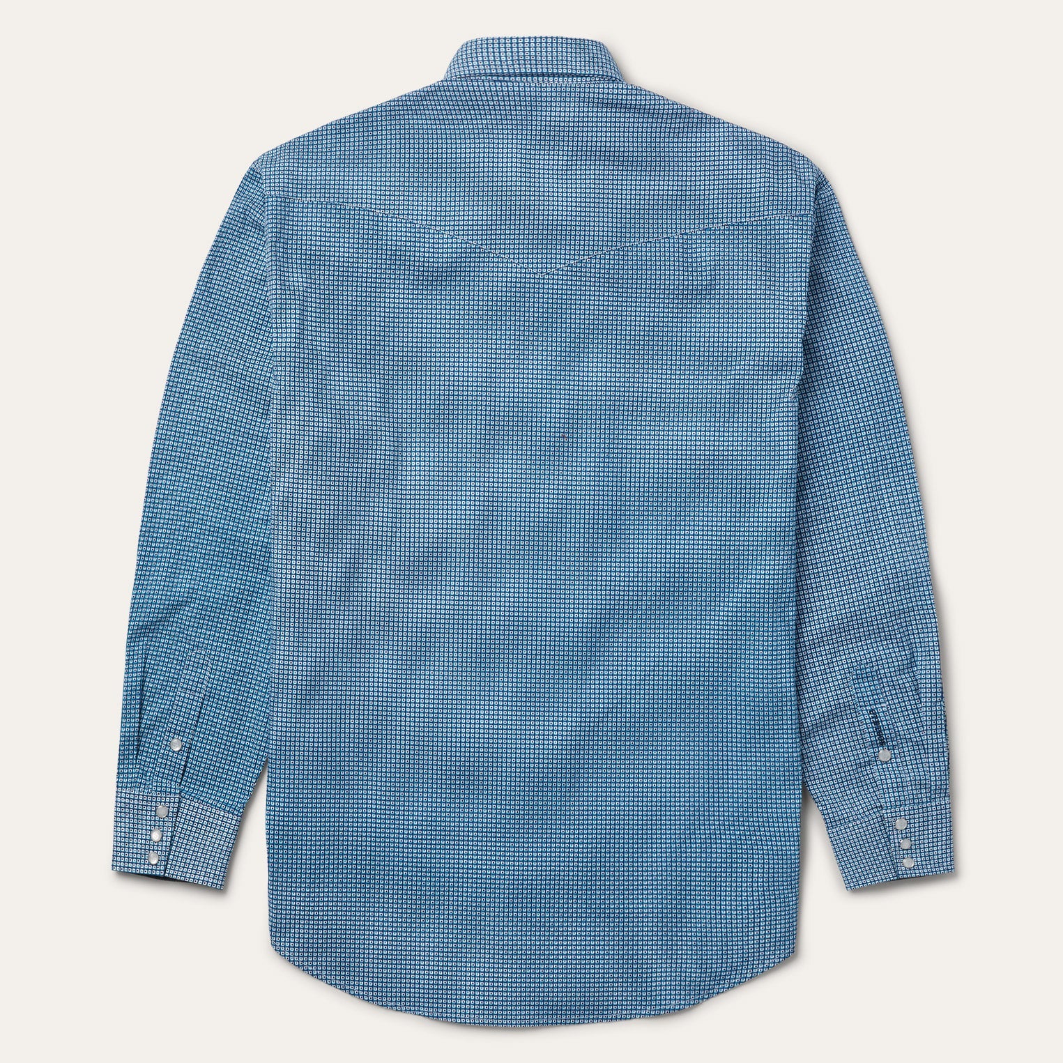 Micro Print Western Shirt Blue | Stetson Men