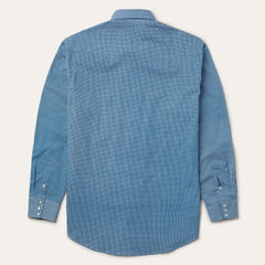 Micro Print Western Shirt Blue | Stetson Men