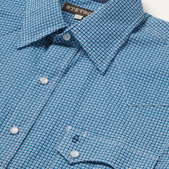 Micro Print Western Shirt Blue | Stetson Men