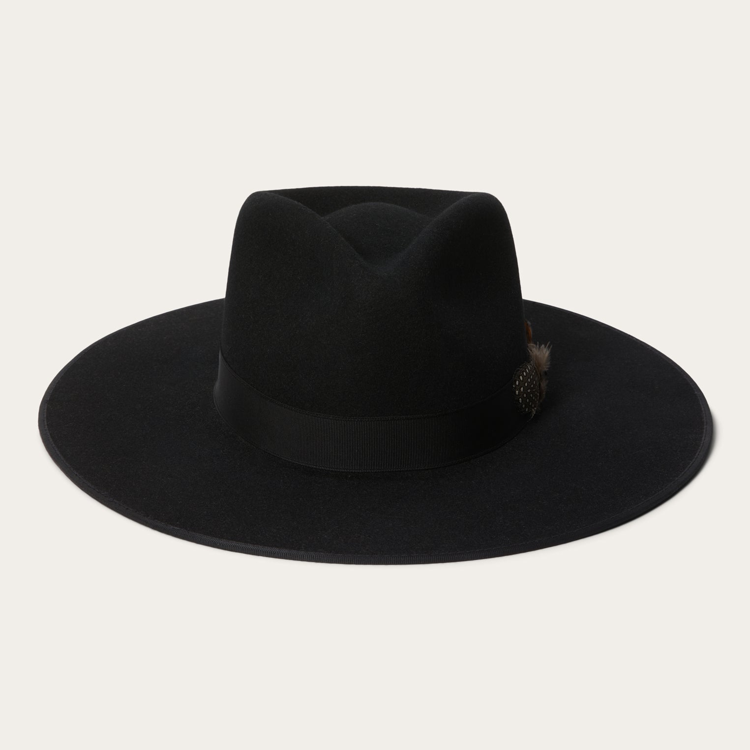 Midtown Wide Flat Brim Hat Black | Stetson Hats