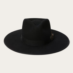 Midtown Wide Flat Brim Hat Black | Stetson Hats