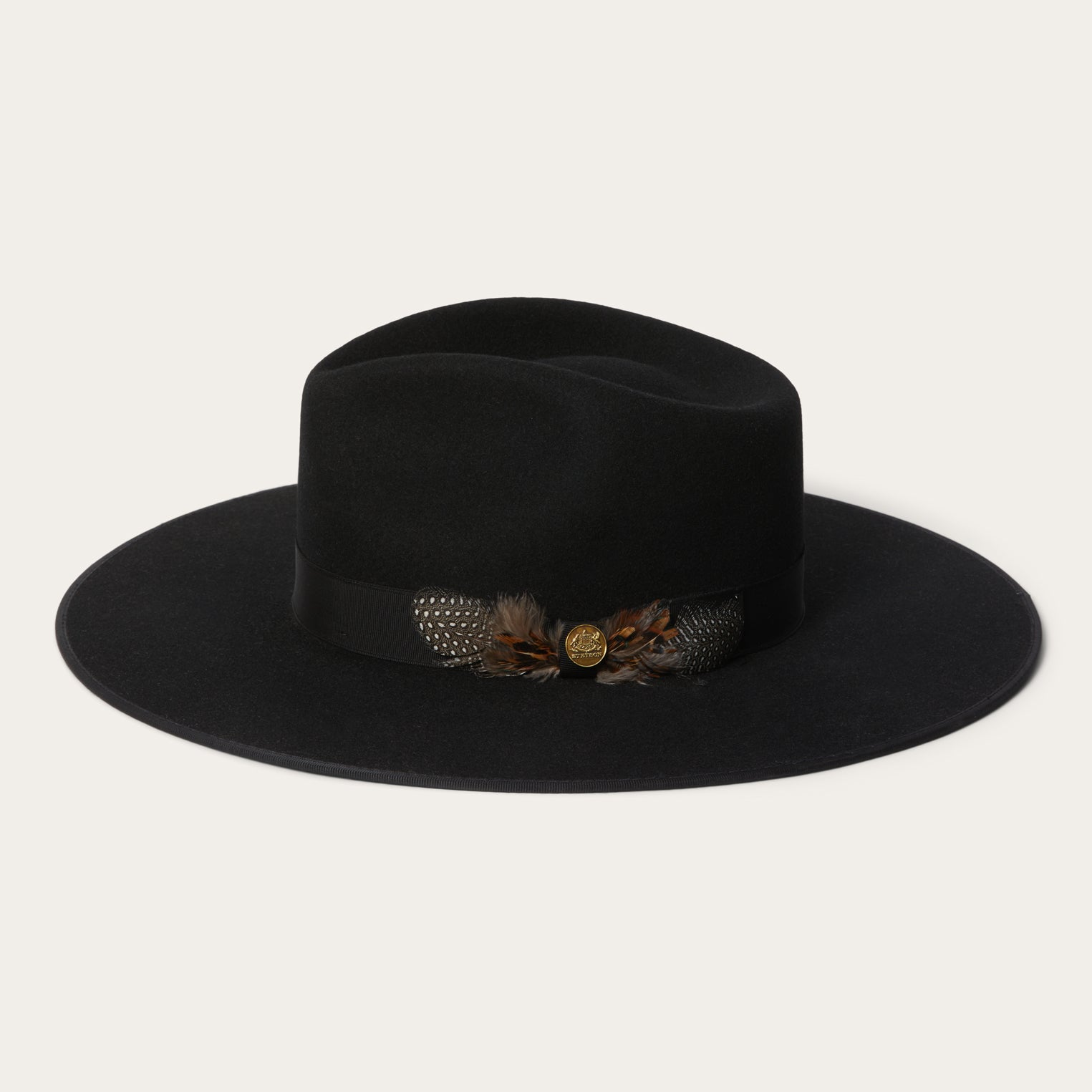 Midtown Wide Flat Brim Hat Black | Stetson Hats