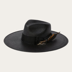 Atacama Straw Fedora Black | Stetson Hats
