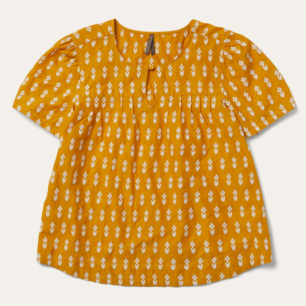 Short-Sleeved Aztec Blouse Yellow | Stetson Women