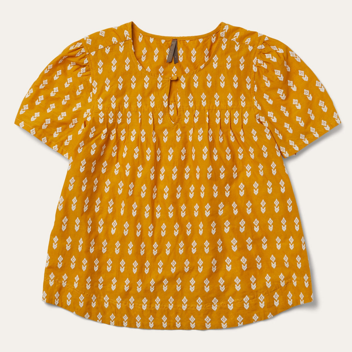 Short-Sleeved Aztec Blouse Yellow | Stetson Women