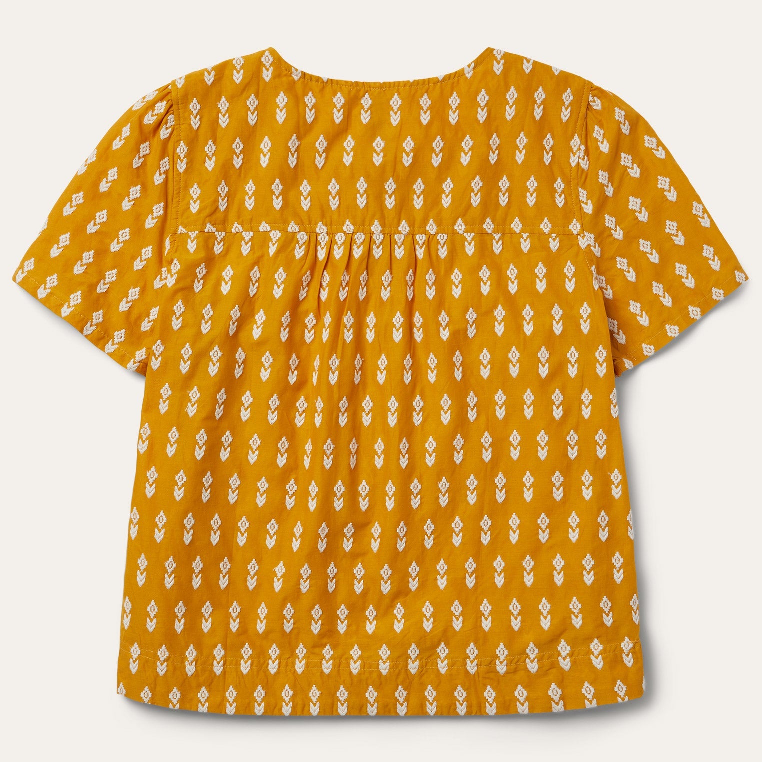 Short-Sleeved Aztec Blouse Yellow | Stetson Women