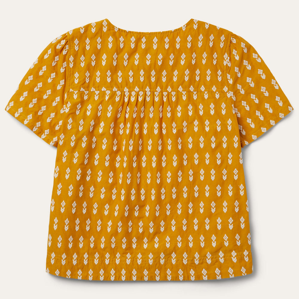 Short-Sleeved Aztec Blouse Yellow | Stetson Women