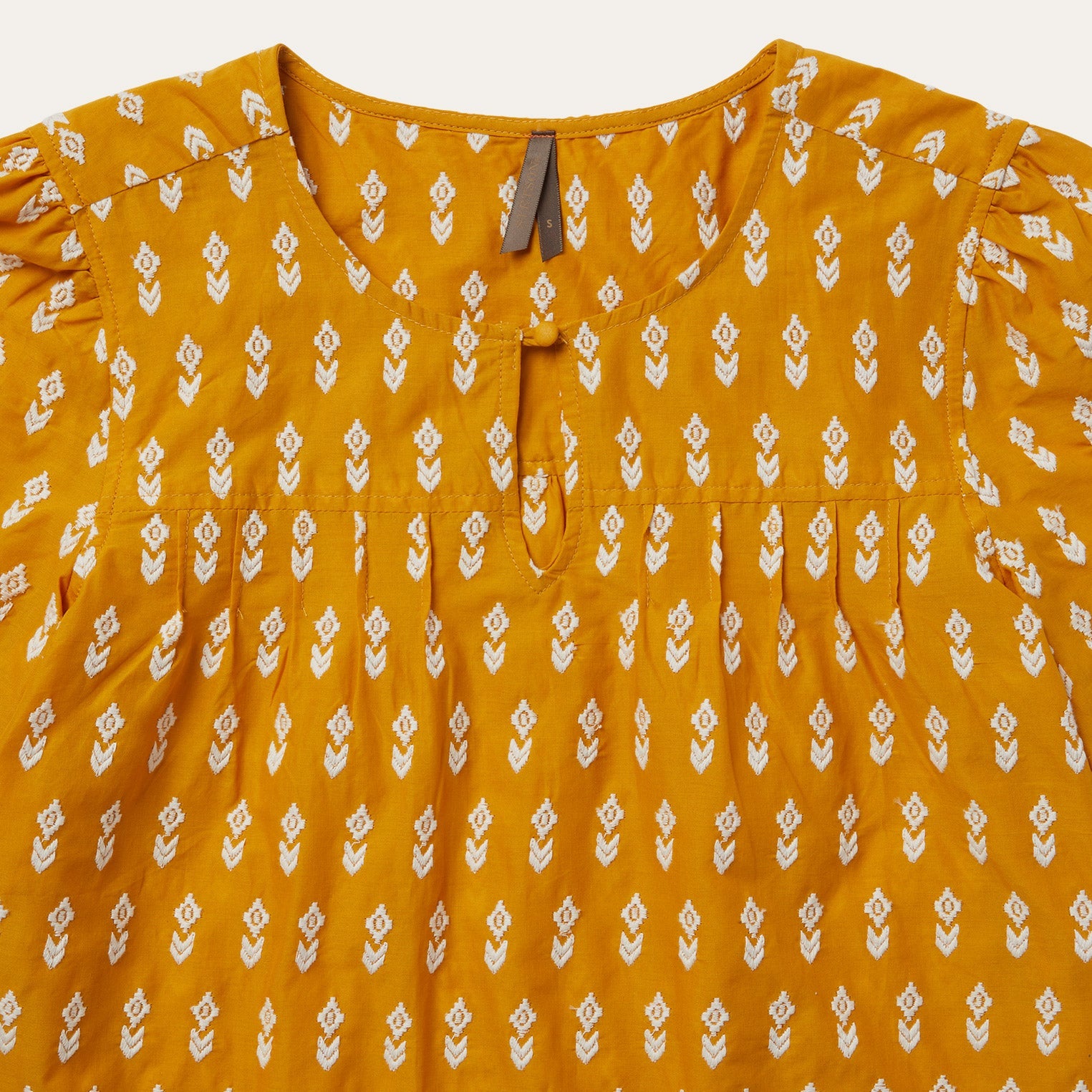 Short-Sleeved Aztec Blouse Yellow | Stetson Women