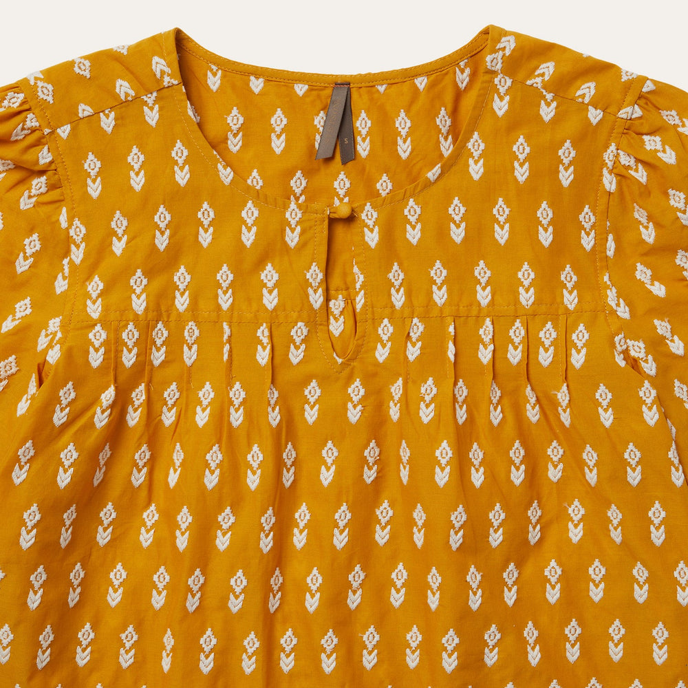 Short-Sleeved Aztec Blouse Yellow | Stetson Women
