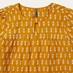 Short-Sleeved Aztec Blouse Yellow | Stetson Women