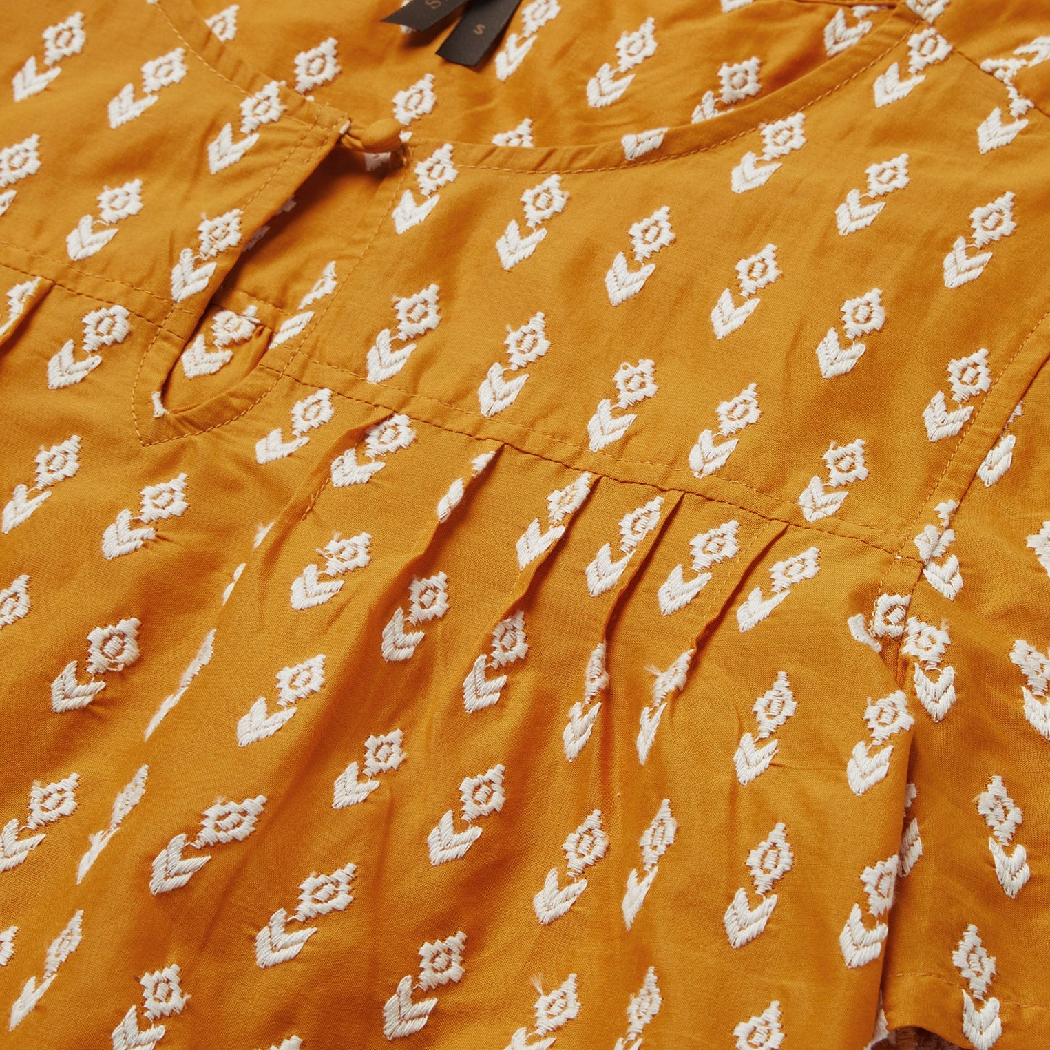 Short-Sleeved Aztec Blouse Yellow | Stetson Women