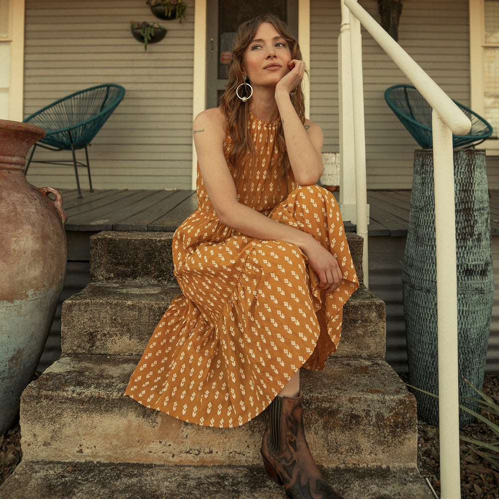 Aztec Dress Yellow | Stetson Women