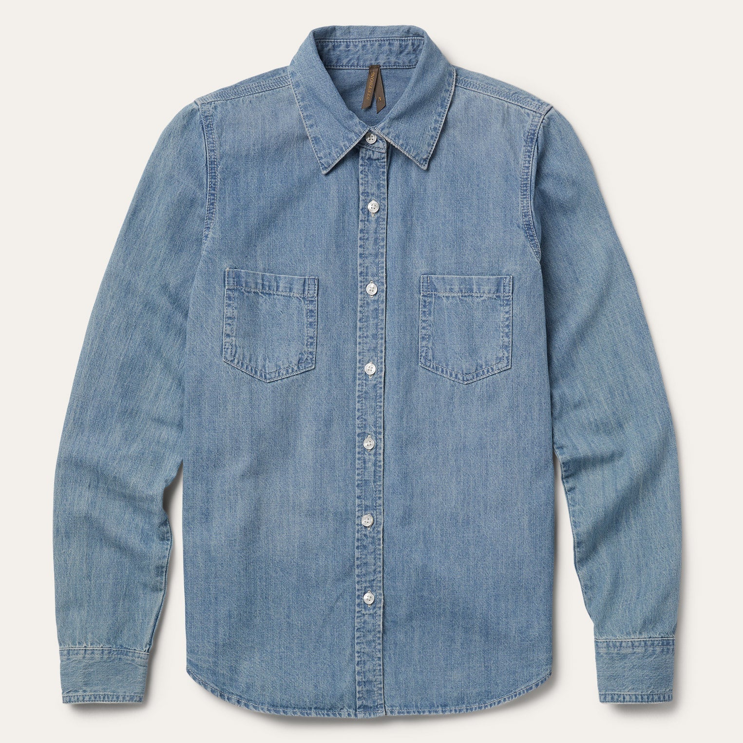 Long-Sleeved Denim Shirt Blue | Stetson Women