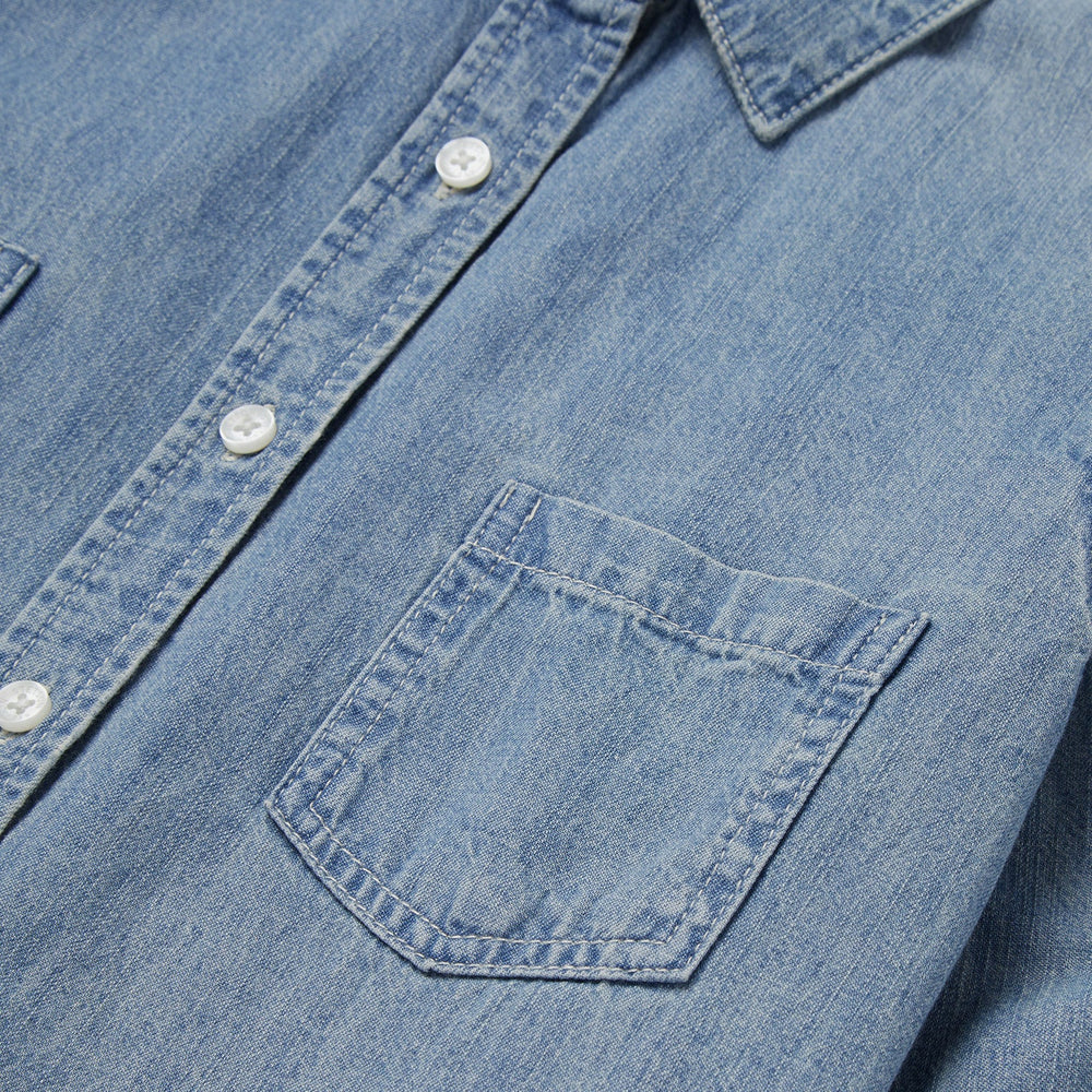 Long-Sleeved Denim Shirt Blue | Stetson Women