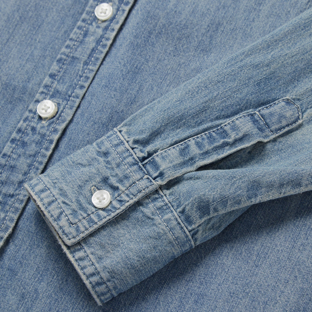 Long-Sleeved Denim Shirt Blue | Stetson Women