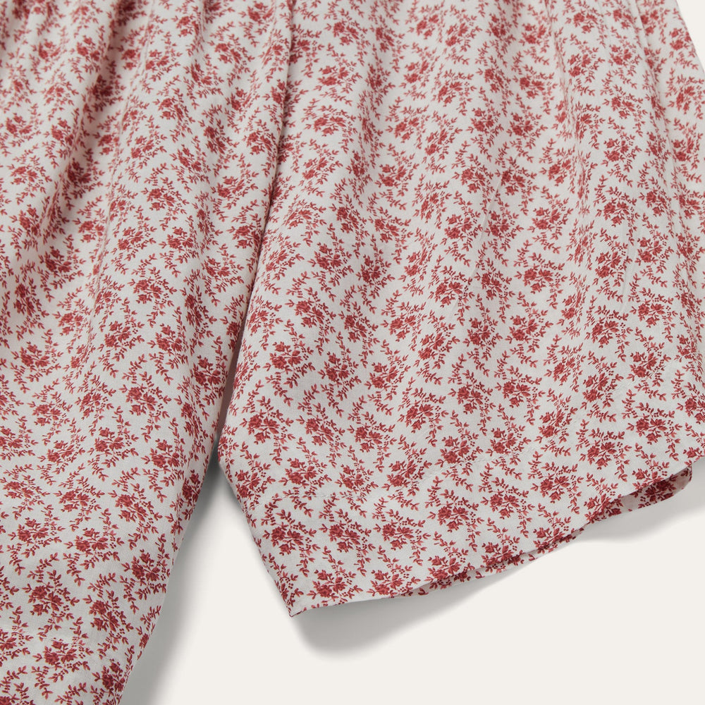Short-Sleeved Cottage Floral Blouse Red | Stetson Women