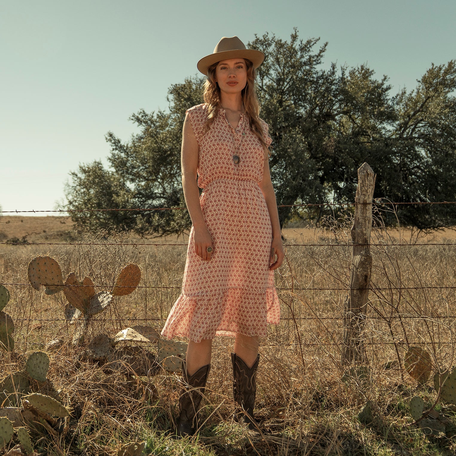 Cottage Floral Dress Red | Stetson Women