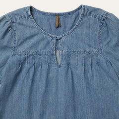 Short-Sleeved Denim Blouse Blue | Stetson Women
