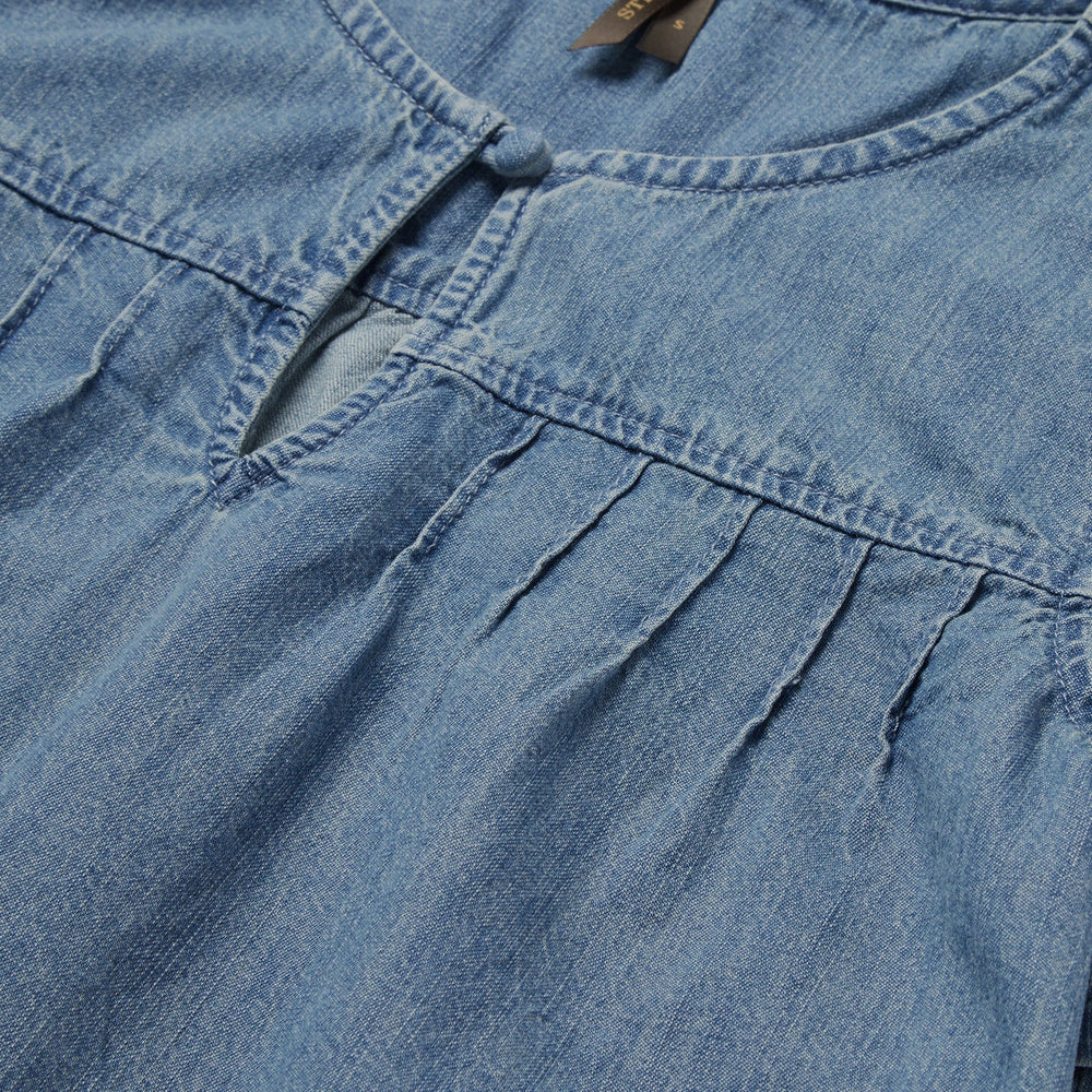 Short-Sleeved Denim Blouse Blue | Stetson Women