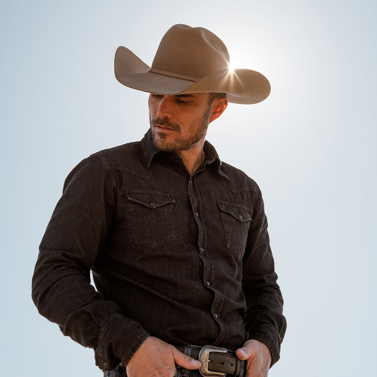 Modern Denim Western Shirt Black | Stetson Men