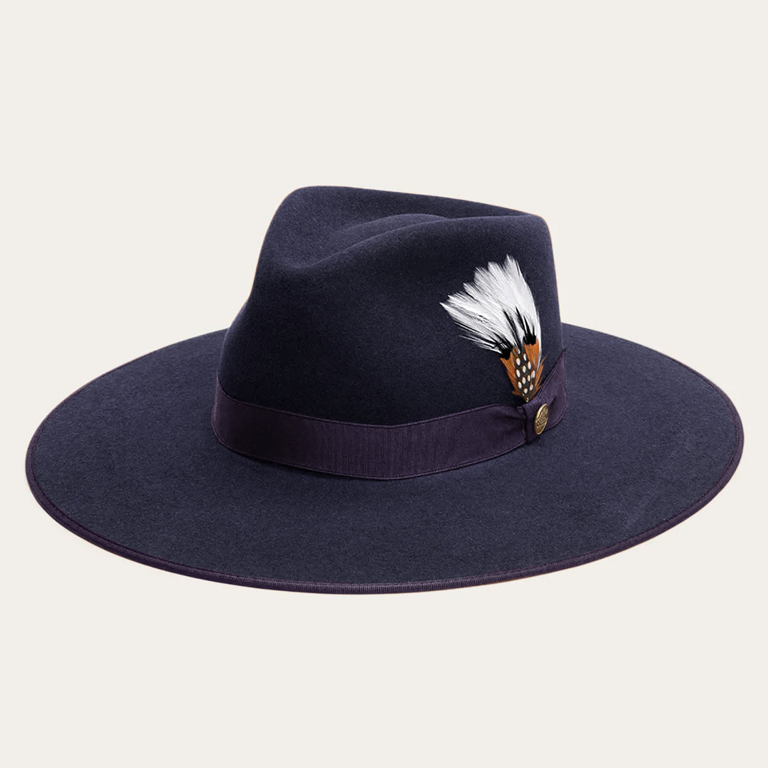 Midtown Wide Flat Brim Hat Navy | Stetson Hats