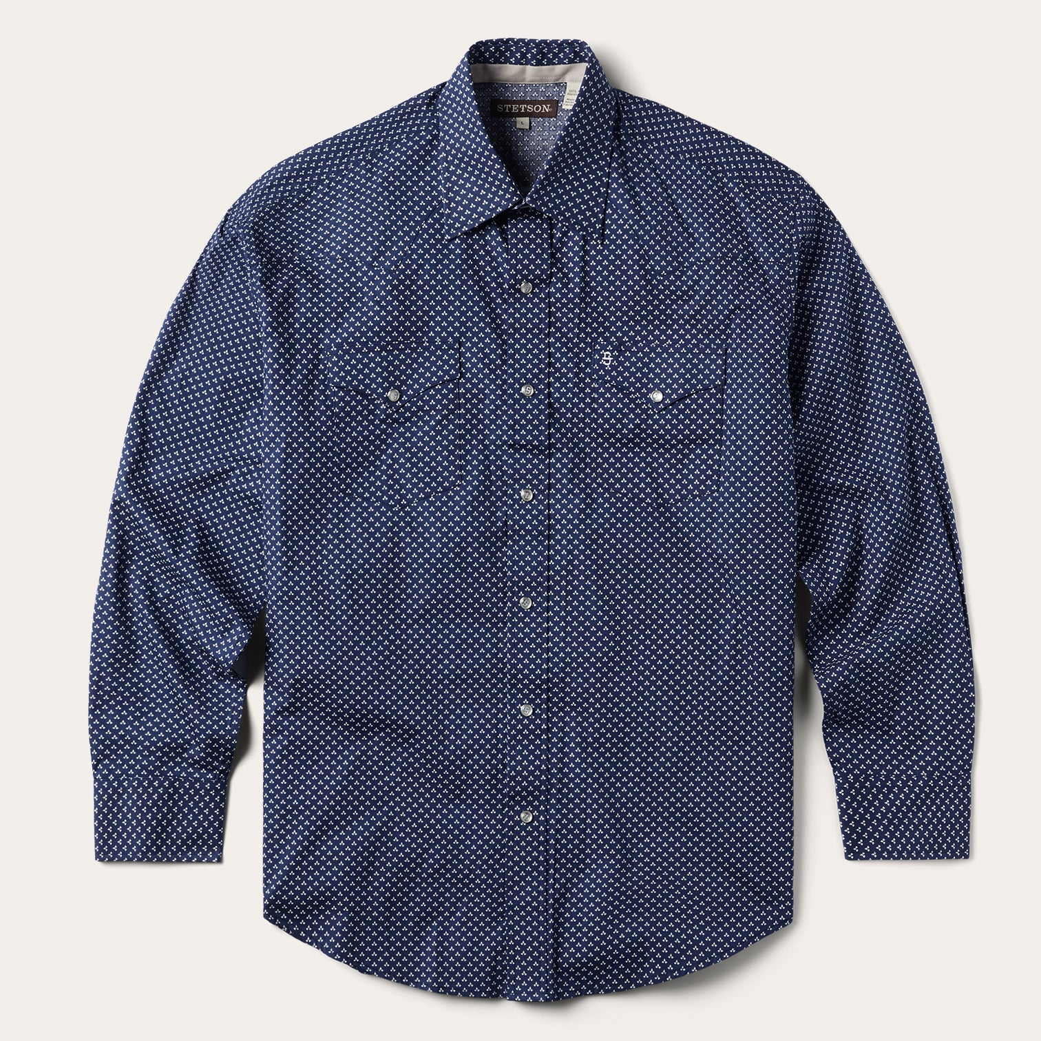 Blue Polaris Geo Print Western Shirt Blue | Stetson Men
