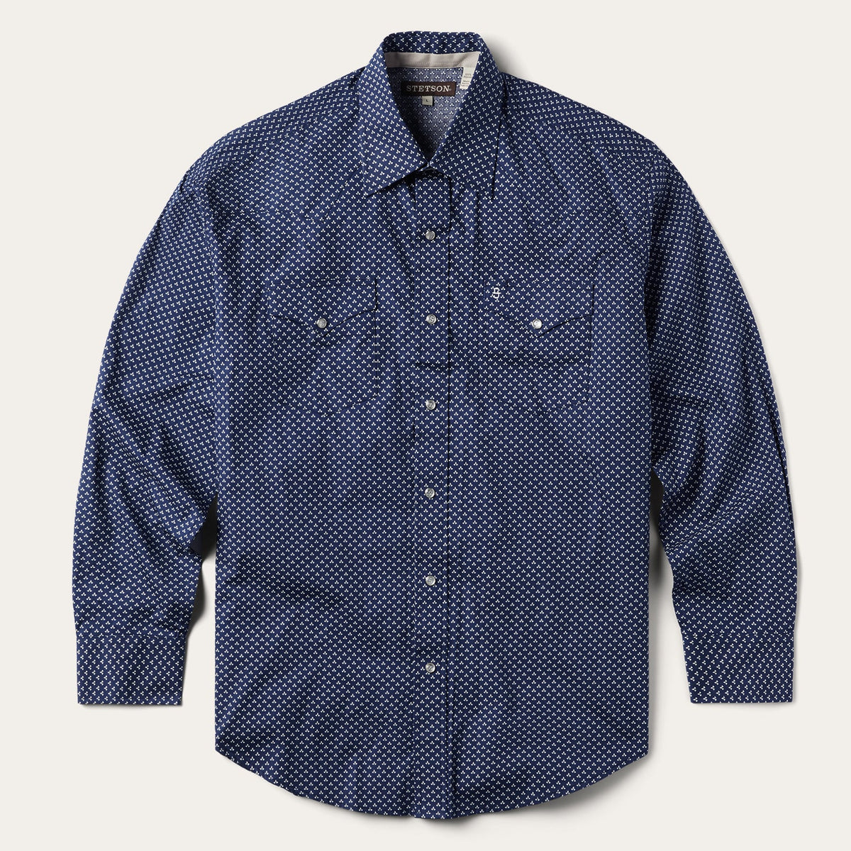 Blue Polaris Geo Print Western Shirt Blue | Stetson Men