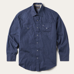 Blue Polaris Geo Print Western Shirt Blue | Stetson Men