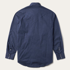 Blue Polaris Geo Print Western Shirt Blue | Stetson Men