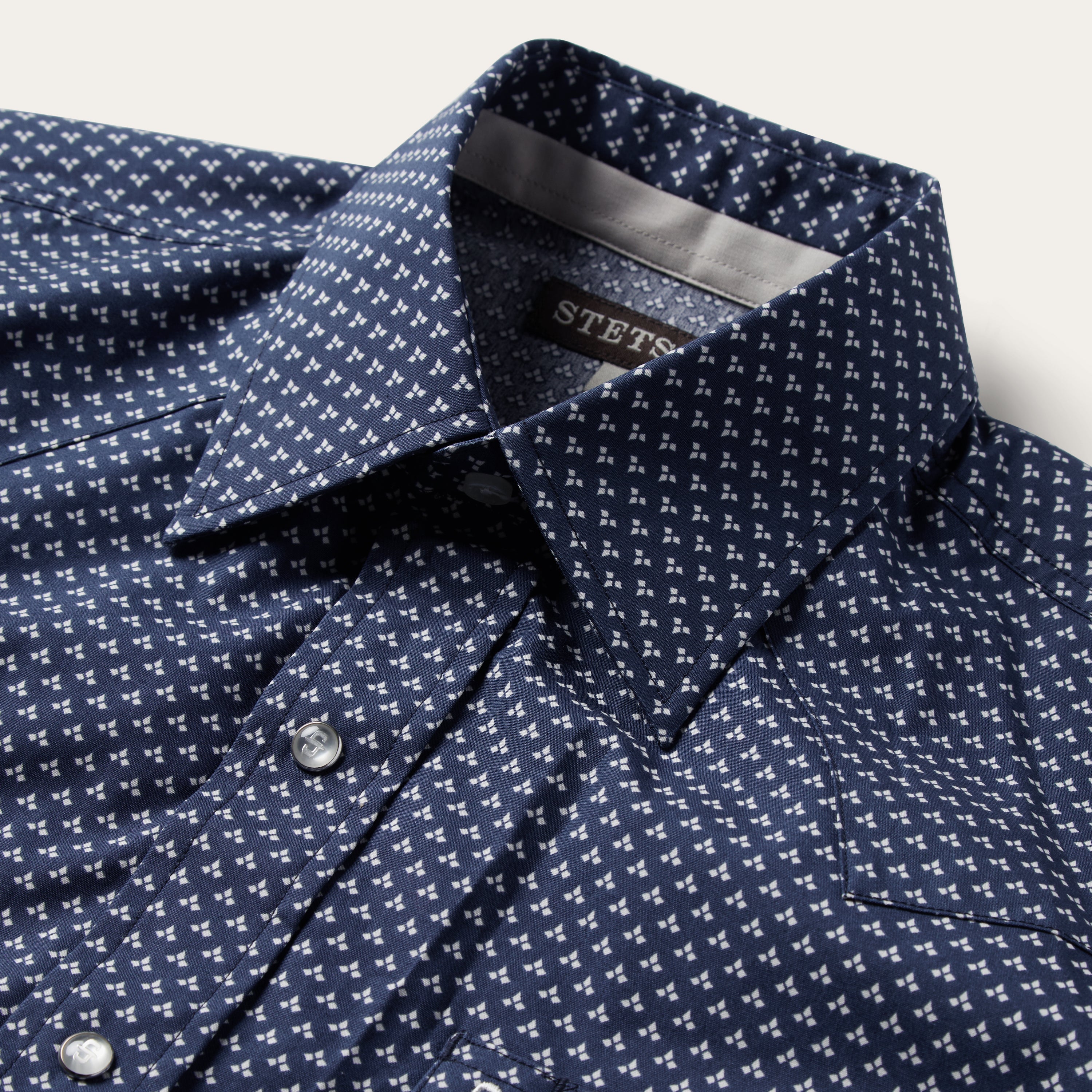 Blue Polaris Geo Print Western Shirt Blue | Stetson Men