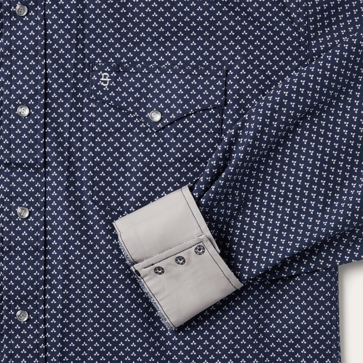 Blue Polaris Geo Print Western Shirt Blue | Stetson Men