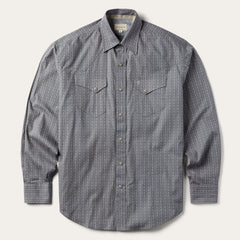 Horseshoe Stripe Print Shirt Grey | Stetson Men