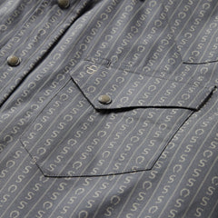 Horseshoe Stripe Print Shirt Grey | Stetson Men