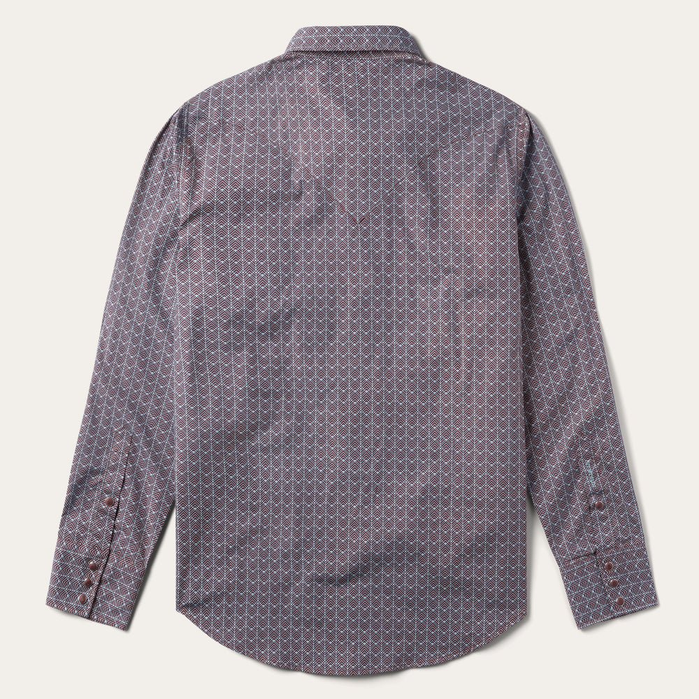 Chevron Grid Shirt Brown | Stetson Men
