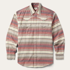 Brushed Twill Striped Shirt Red | Stetson Men