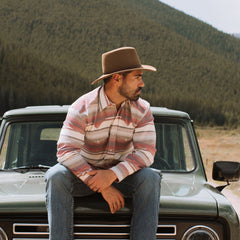 Brushed Twill Striped Shirt Red | Stetson Men
