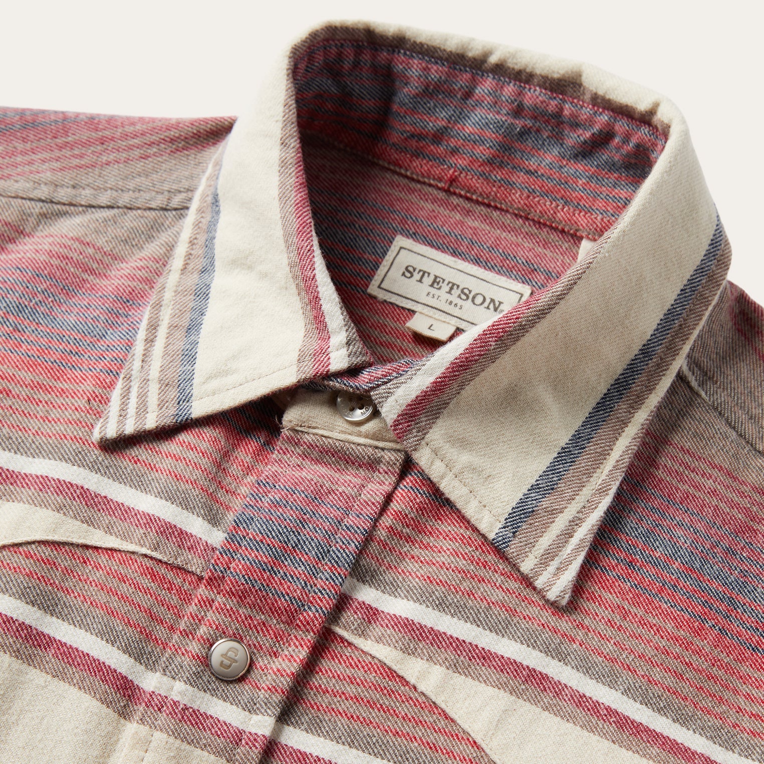 Brushed Twill Striped Shirt Red | Stetson Men