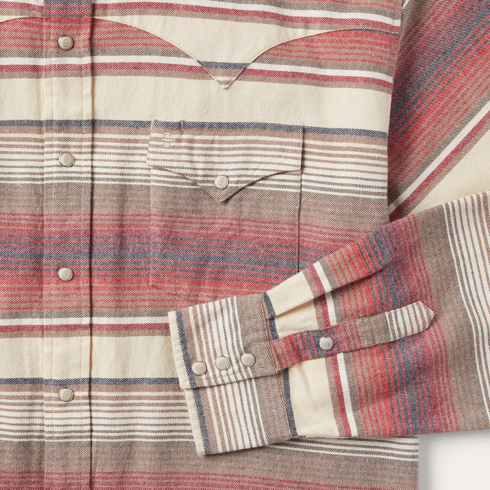 Brushed Twill Striped Shirt Red | Stetson Men