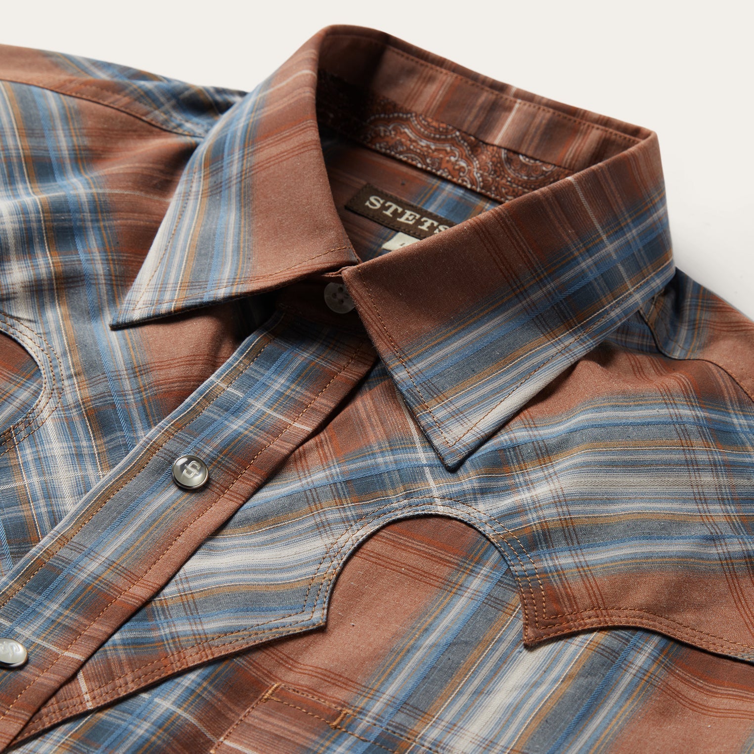 Rustic Plaid Western Shirt Brown | Stetson Men