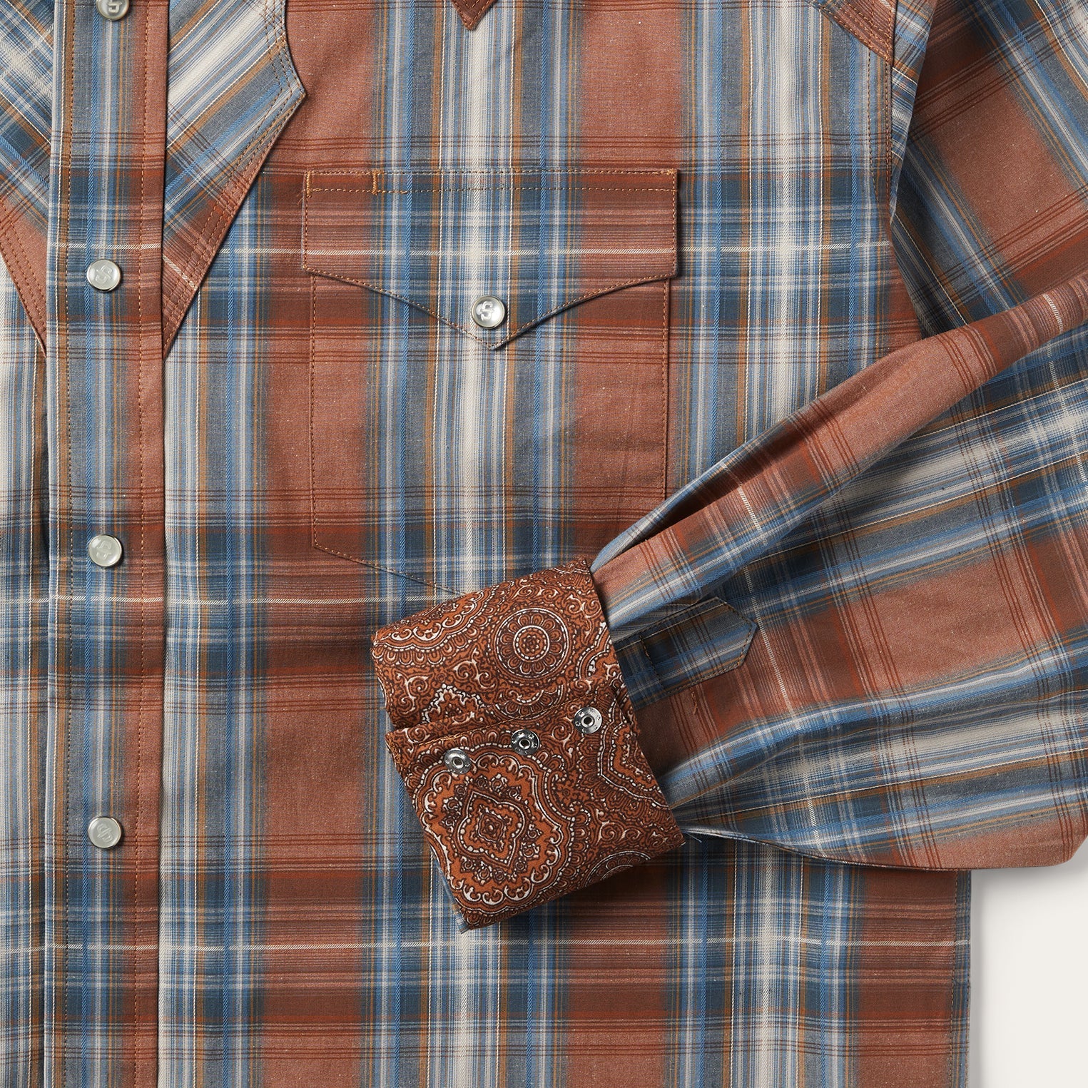 Rustic Plaid Western Shirt Brown | Stetson Men